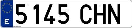 Ejemplo de matrícula española 5145 CHN