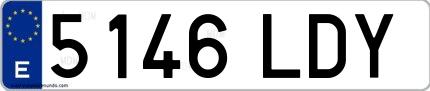 Ejemplo de matrícula española 5146 LDY