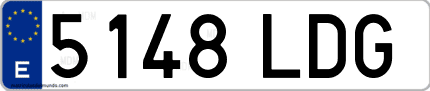 Ejemplo de matrícula de coche ordinaria 5148 LDG
