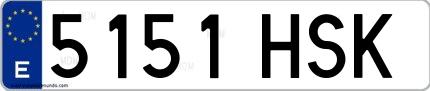 Ejemplo de matrícula española 5151 HSK