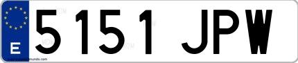 Ejemplo de matrícula española 5151 JPW