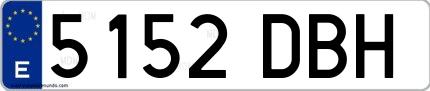 Ejemplo de matrícula española 5152 DBH