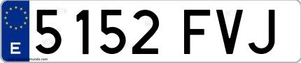 Ejemplo de matrícula española 5152 FVJ