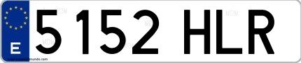 Ejemplo de matrícula española 5152 HLR