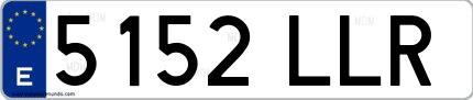 Ejemplo de matrícula española 5152 LLR
