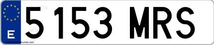 Ejemplo de matrícula española 5153 MRS