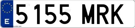 Ejemplo de matrícula española 5155 MRK