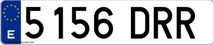 Ejemplo de matrícula española 5156 DRR