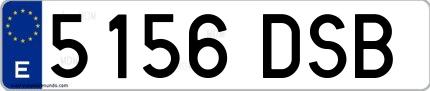 Ejemplo de matrícula española 5156 DSB