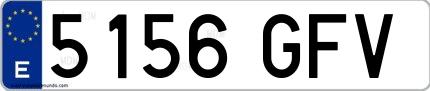 Ejemplo de matrícula española 5156 GFV