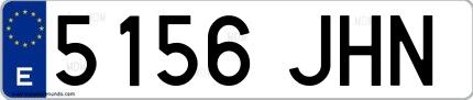 Ejemplo de matrícula española 5156 JHN