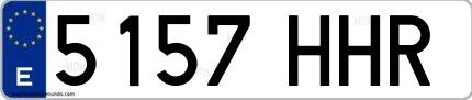 Ejemplo de matrícula española 5157 HHR