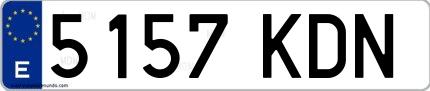 Ejemplo de matrícula de coche ordinaria 5157 KDN