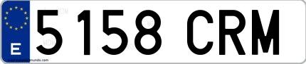Ejemplo de matrícula española 5158 CRM