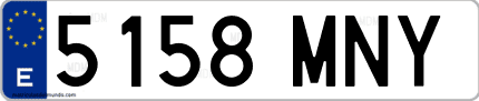 Ejemplo de matrícula de coche ordinaria 5158 MNY