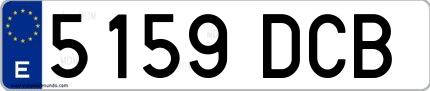 Ejemplo de matrícula española 5159 DCB