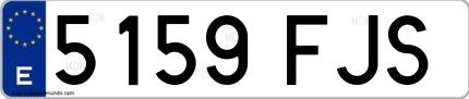 Ejemplo de matrícula española 5159 FJS