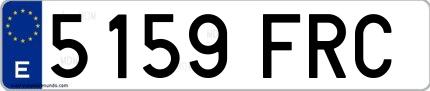Ejemplo de matrícula española 5159 FRC