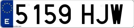 Ejemplo de matrícula española 5159 HJW