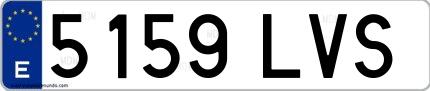 Ejemplo de matrícula española 5159 LVS