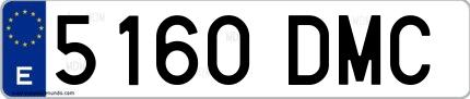 Ejemplo de matrícula española 5160 DMC