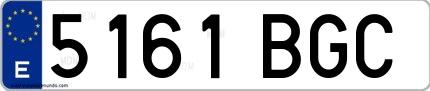 Ejemplo de matrícula española 5161 BGC