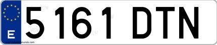 Ejemplo de matrícula española 5161 DTN