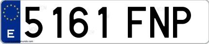 Ejemplo de matrícula española 5161 FNP