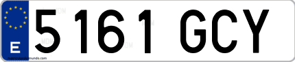 Ejemplo de matrícula de coche ordinaria 5161 GCY