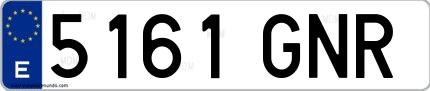 Ejemplo de matrícula española 5161 GNR