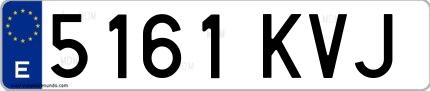 Ejemplo de matrícula de coche ordinaria 5161 KVJ