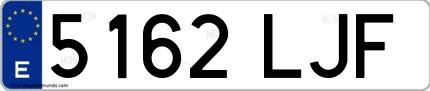 Ejemplo de matrícula española 5162 LJF