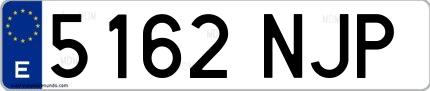 Ejemplo de matrícula española 5162 NJP