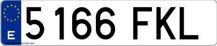 Ejemplo de matrícula española 5166 FKL