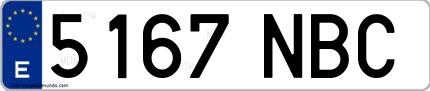 Ejemplo de matrícula española 5167 NBC