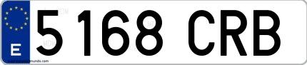 Ejemplo de matrícula española 5168 CRB