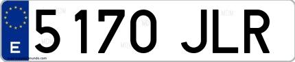 Ejemplo de matrícula española 5170 JLR