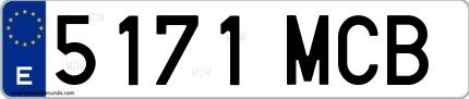 Ejemplo de matrícula española 5171 MCB
