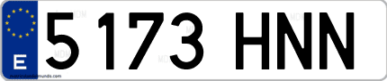 Ejemplo de matrícula de coche ordinaria 5173 HNN