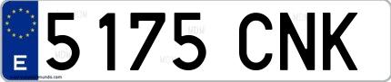 Ejemplo de matrícula española 5175 CNK