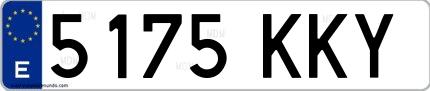 Ejemplo de matrícula española 5175 KKY