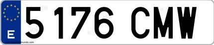 Ejemplo de matrícula española 5176 CMW