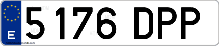Ejemplo de matrícula de coche ordinaria 5176 DPP