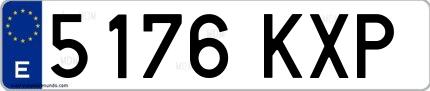 Ejemplo de matrícula española 5176 KXP