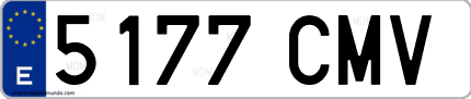 Ejemplo de matrícula de coche ordinaria 5177 CMV