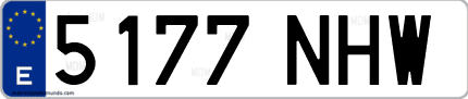 Ejemplo de matrícula de coche ordinaria 5177 NHW