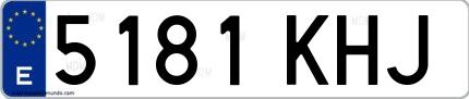 Ejemplo de matrícula española 5181 KHJ