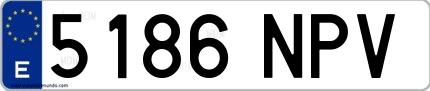 Ejemplo de matrícula española 5186 NPV