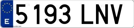 Ejemplo de matrícula española 5193 LNV