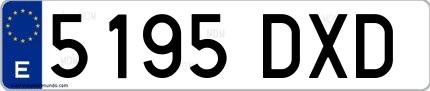 Ejemplo de matrícula española 5195 DXD